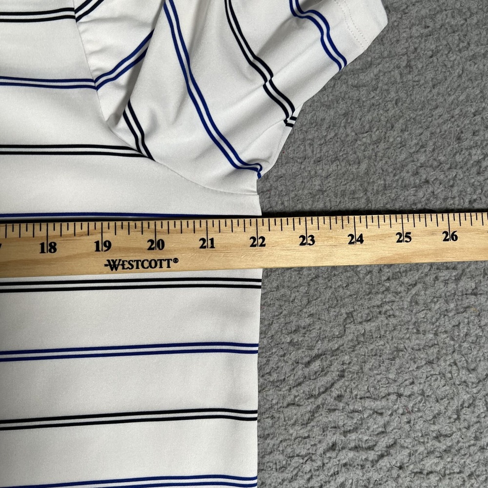 RLX Ralph Lauren‎ Shirt Mens Medium White Striped Sherwood CC Golf Polo Stretch - Picture 9 of 12